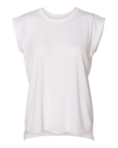 Women's Flowy Rolled Cuffs Muscle Tee