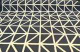 Port Of Call Embroidered Cotton Polyester Fabric - Indigo Blue White Lattice, 55" Width (1 Yard)