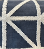 Port Of Call Embroidered Cotton Polyester Fabric - Indigo Blue White Lattice, 55" Width (1 Yard)