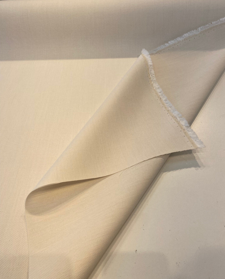 Sunbrella Flagship Salt Ivory Solution-Dyed Acrylic Fabric - Ivory Off-White Specialty Weave, 54" Width (1 Yard)