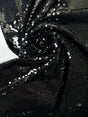 Black Crepe Sequined Polyamide Fabric