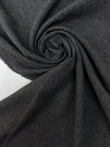 Wool Rep Weave Suiting Fabric Gray Black