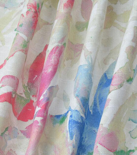 Waverly Soft Focus Bloom Cotton Fabric - Floral, Beige Background With Blue, Pale Pink, Ivory, And Green, 54" Width (By The Yard)