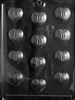 Grooved Hearts Chocolate Mold - LPV003