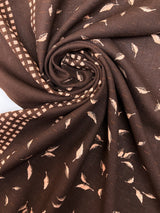 Italian Wool Floral Fabric Brown Beige