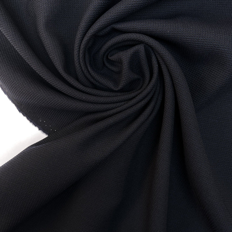 Wool Cotton Fabric Black Blue