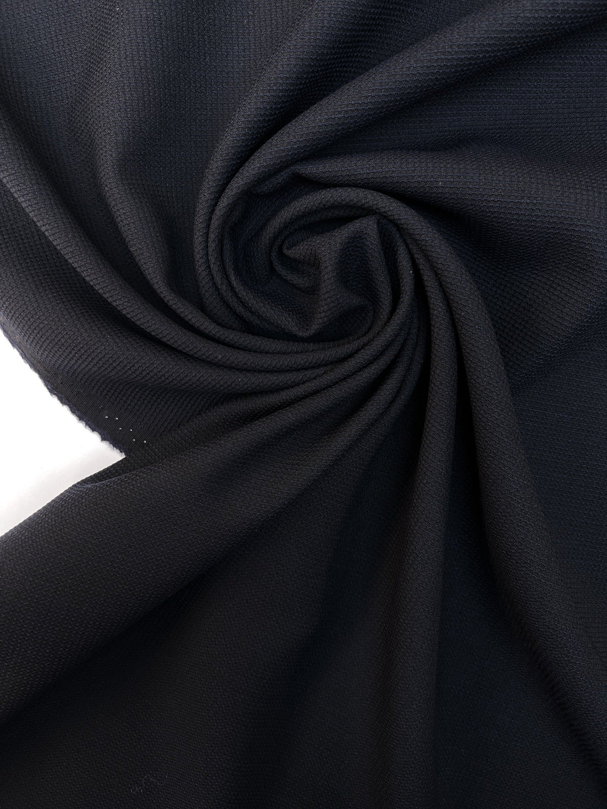Wool Cotton Fabric Black Blue