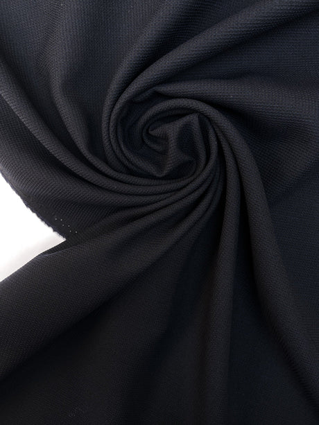 Wool Cotton Fabric Black Blue