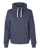 J. America Women’s Mélange Fleece Cowl Neck Sweatshirt
