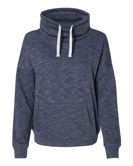 J. America Women’s Mélange Fleece Cowl Neck Sweatshirt