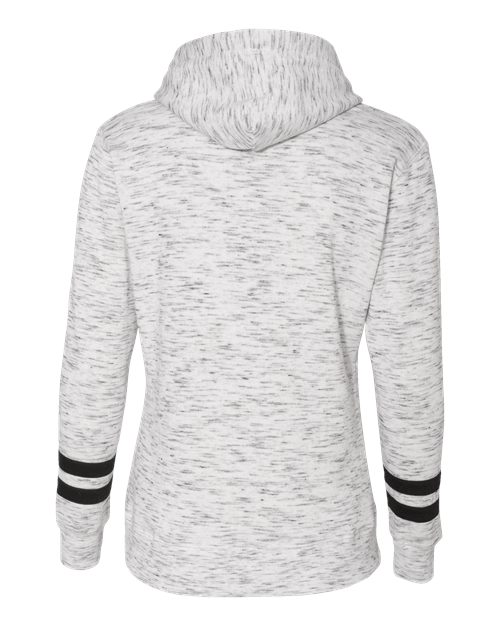 Women’s Mélange Fleece Striped-Sleeve Hooded Sweatshirt