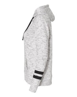 Women’s Mélange Fleece Striped-Sleeve Hooded Sweatshirt