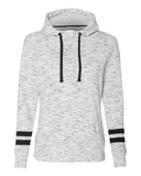 Women’s Melange Fleece Striped-Sleeve Hooded Sweatshirt