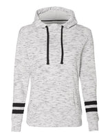 Women’s Mélange Fleece Striped-Sleeve Hooded Sweatshirt