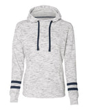 Women’s Melange Fleece Striped-Sleeve Hooded Sweatshirt