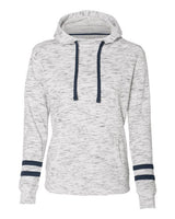 Women’s Mélange Fleece Striped-Sleeve Hooded Sweatshirt