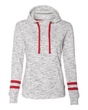 Women’s Melange Fleece Striped-Sleeve Hooded Sweatshirt