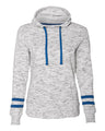 Women’s Mélange Fleece Striped-Sleeve Hooded Sweatshirt