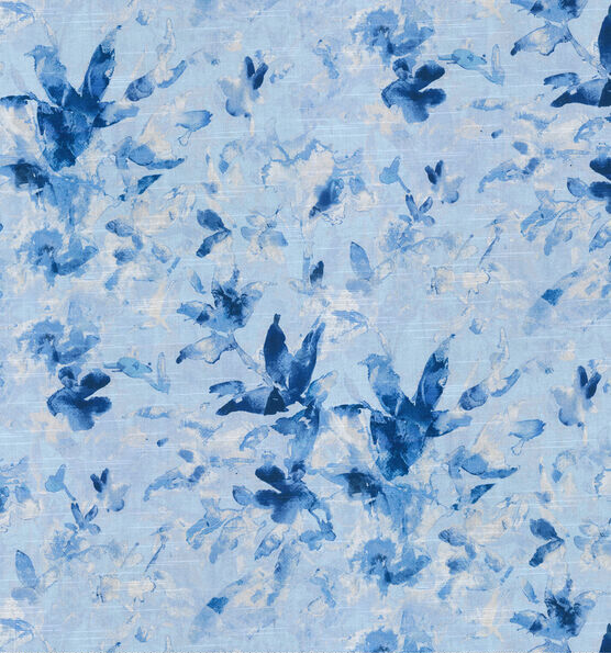 Waverly Soft Focus Cotton Fabric - Sky Blue Floral, 54" Width (1 Yard)