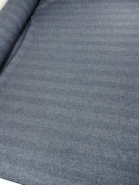 Wool Tweed Gray Herringbone
