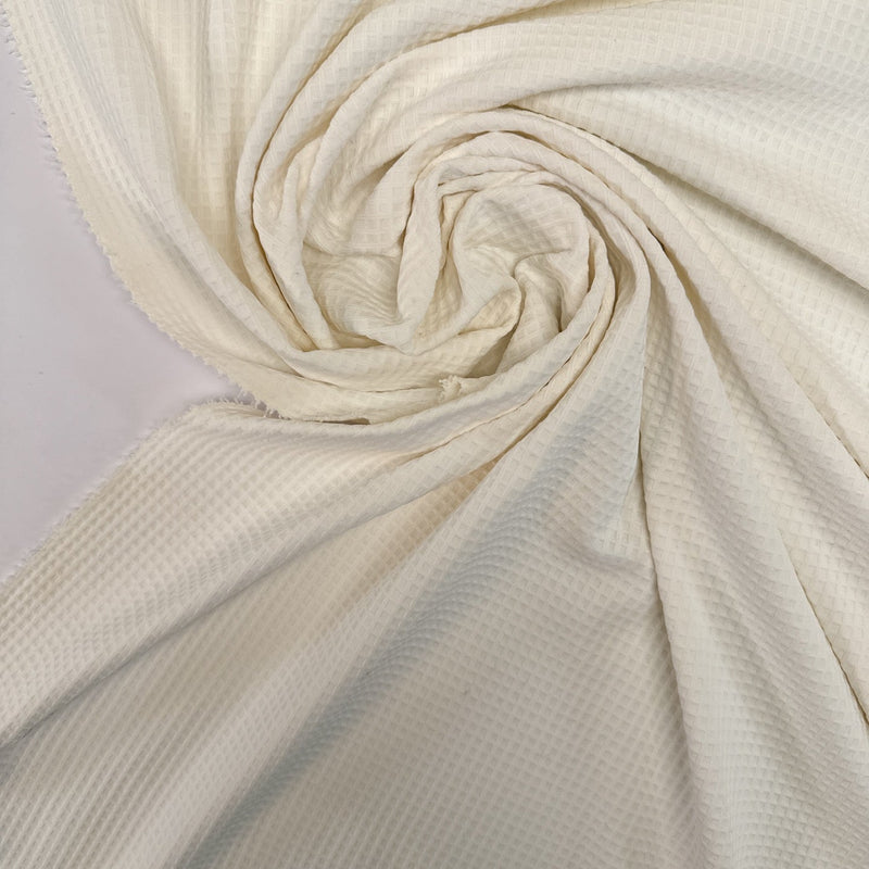 Polyamide Elastane Jacquard Checked White