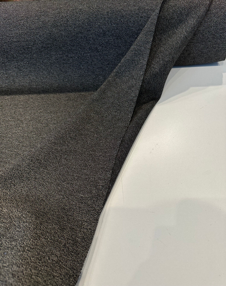 Sunbrella Marine Tuck Sable Black Acrylic Fabric - Black, Tuck Pattern, 65" Width (1 Yard)