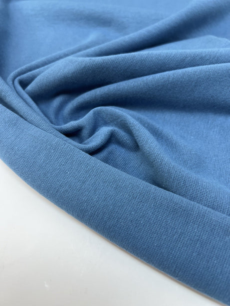 Cotton Rib Knit Fabric Blue