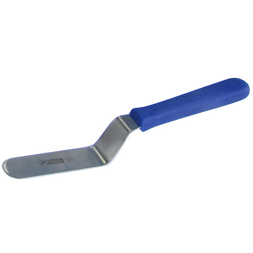Stainless Steel with Blue Plastic Handle Offset Spatula 5-1/2"