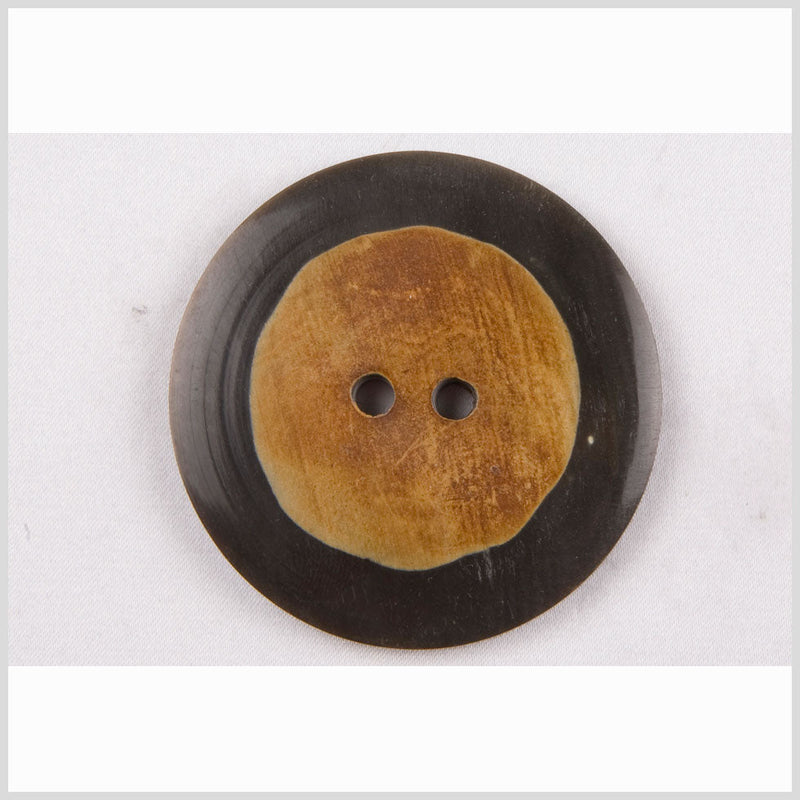 Black/Natural Horn Coat Button - 80L/50.8mm