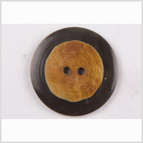 Black/Natural Horn Coat Button - 80L/50.8mm