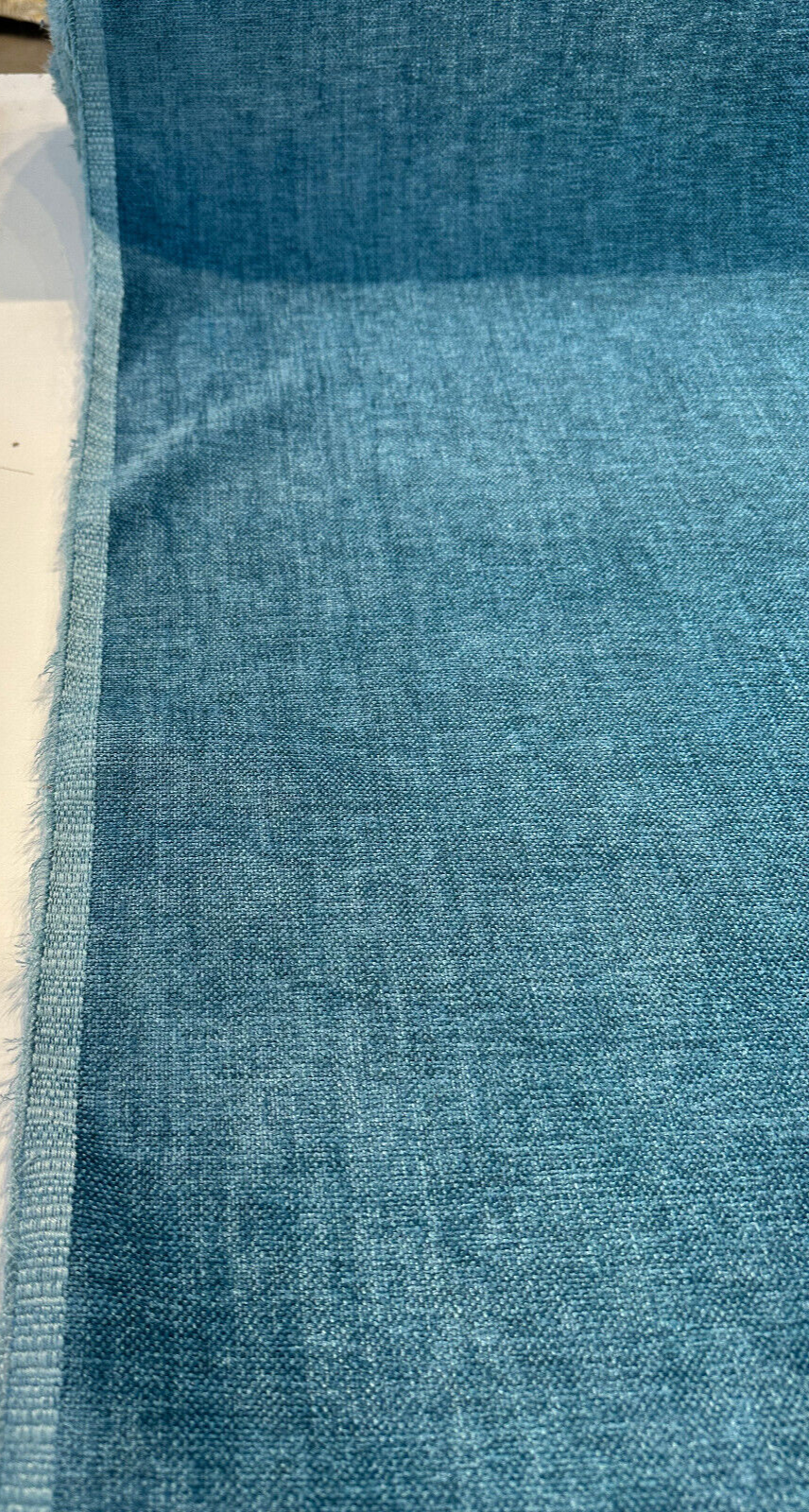 Sephora Chenille Upholstery Fabric - Turquoise Solid, 75,000 Double Rubs, 54" Width (1 Yard)