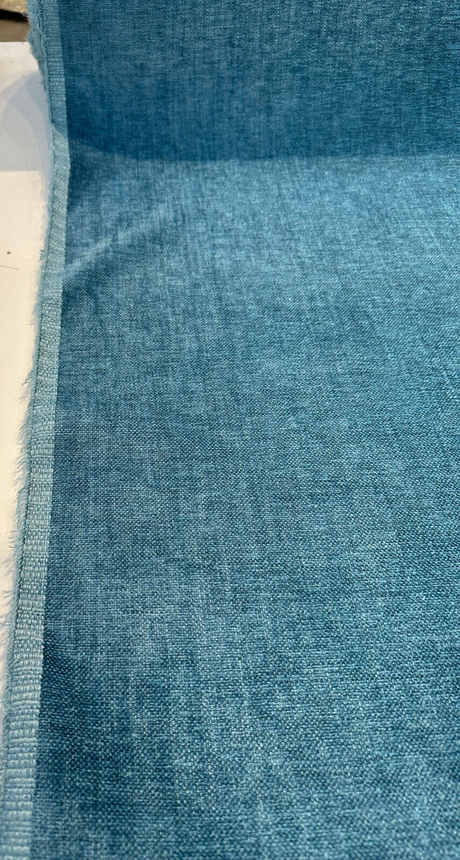 Sephora Chenille Upholstery Fabric - Turquoise Solid, 75,000 Double Rubs, 54" Width (1 Yard)