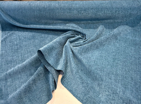 Sephora Chenille Upholstery Fabric - Turquoise Solid, 75,000 Double Rubs, 54" Width (1 Yard)