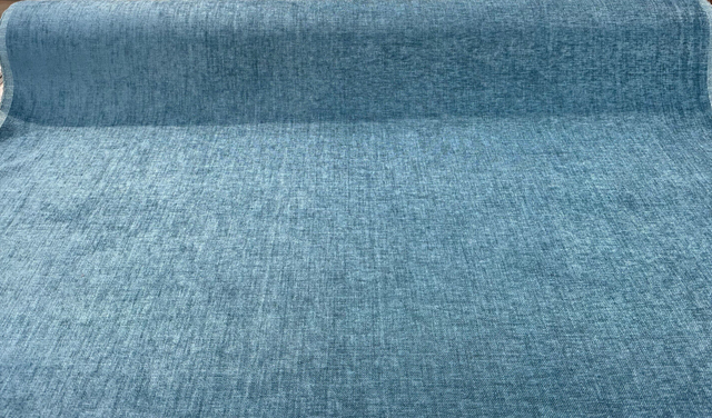 Sephora Chenille Upholstery Fabric - Turquoise Solid, 75,000 Double Rubs, 54" Width (1 Yard)