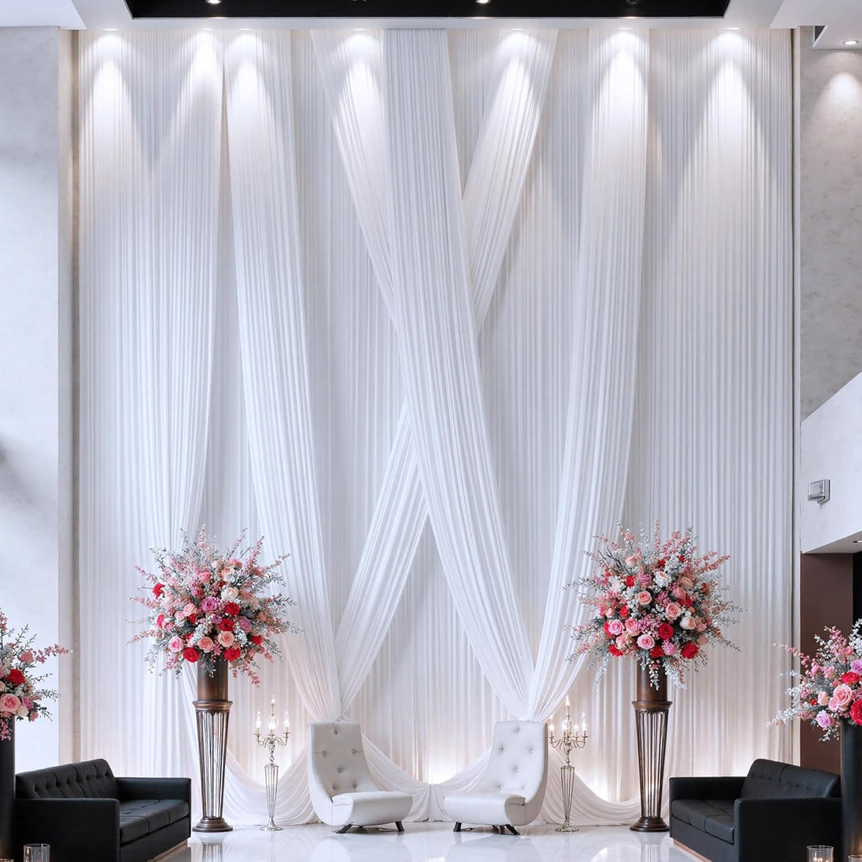 Spandex Ceiling Drapery Backdrop Panel 32 ft x 62 in White