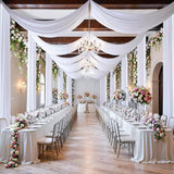 Spandex Ceiling Drapery Backdrop Panel 32 ft x 62 in White
