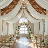 Spandex Ceiling Drapery Backdrop Panel 32 ft x 62 in Ivory