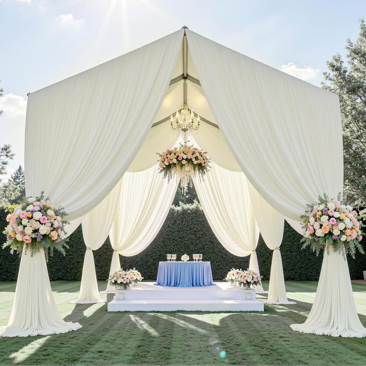Spandex Ceiling Drapery Backdrop Panel 32 ft x 62 in Ivory