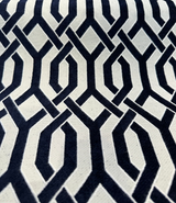 Naxos Chenille Fabric - Blue Indigo Geometric, 54" Width (1 Yard)