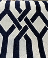Naxos Chenille Fabric - Blue Indigo Geometric, 54" Width (1 Yard)