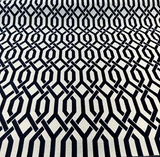 Naxos Chenille Fabric - Blue Indigo Geometric, 54" Width (1 Yard)