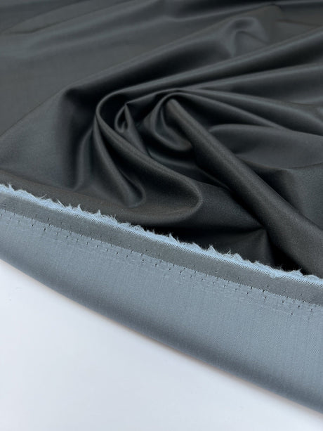 Wool Sateen Gray Fabric