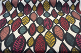 Amanda Jewel Leaves Linen Cotton Linen Fabric - Multicolor Leaf Pattern, 54" Width (1 Yard)
