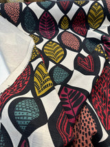 Amanda Jewel Leaves Linen Cotton Linen Fabric - Multicolor Leaf Pattern, 54" Width (1 Yard)