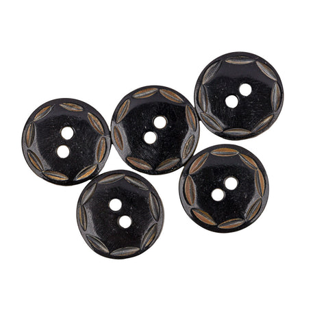 Black Horn Button - 32L/20mm