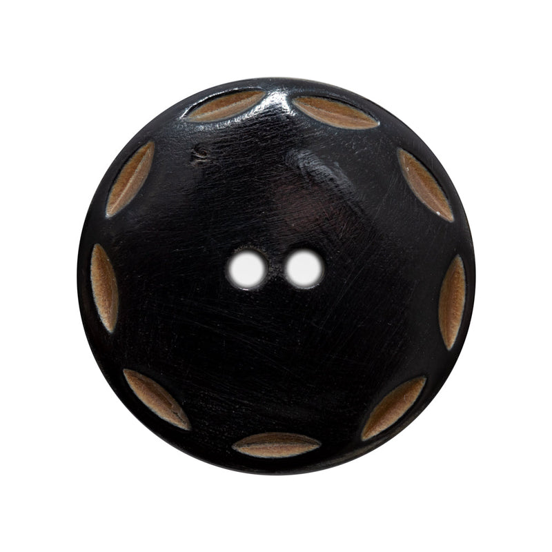 Black Horn Coat Button - 45L/29mm