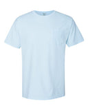 Camiseta unisex teñida de prenda con bolsillo