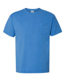 Camiseta unisex teñida de prenda con bolsillo
