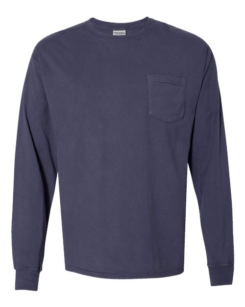 Garment-Dyed Long Sleeve T-Shirt With a Pocket