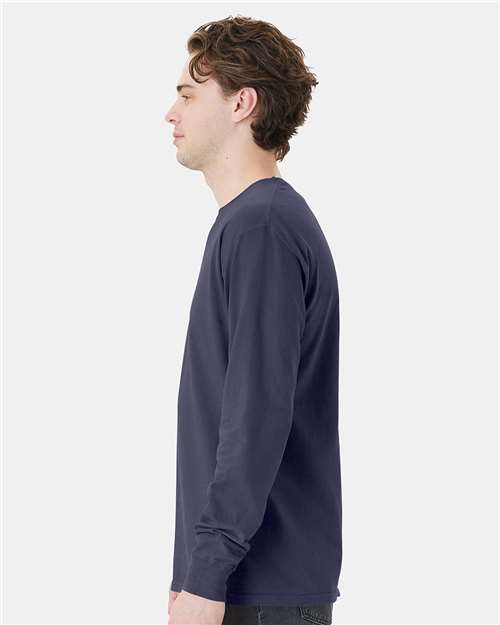 Garment-Dyed Long Sleeve T-Shirt With a Pocket